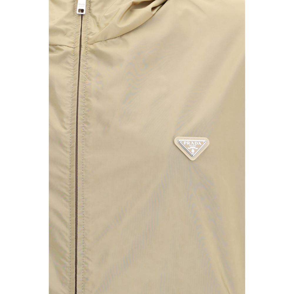 Prada Beige Recycled Polyamide Shell Jacket - Image 5