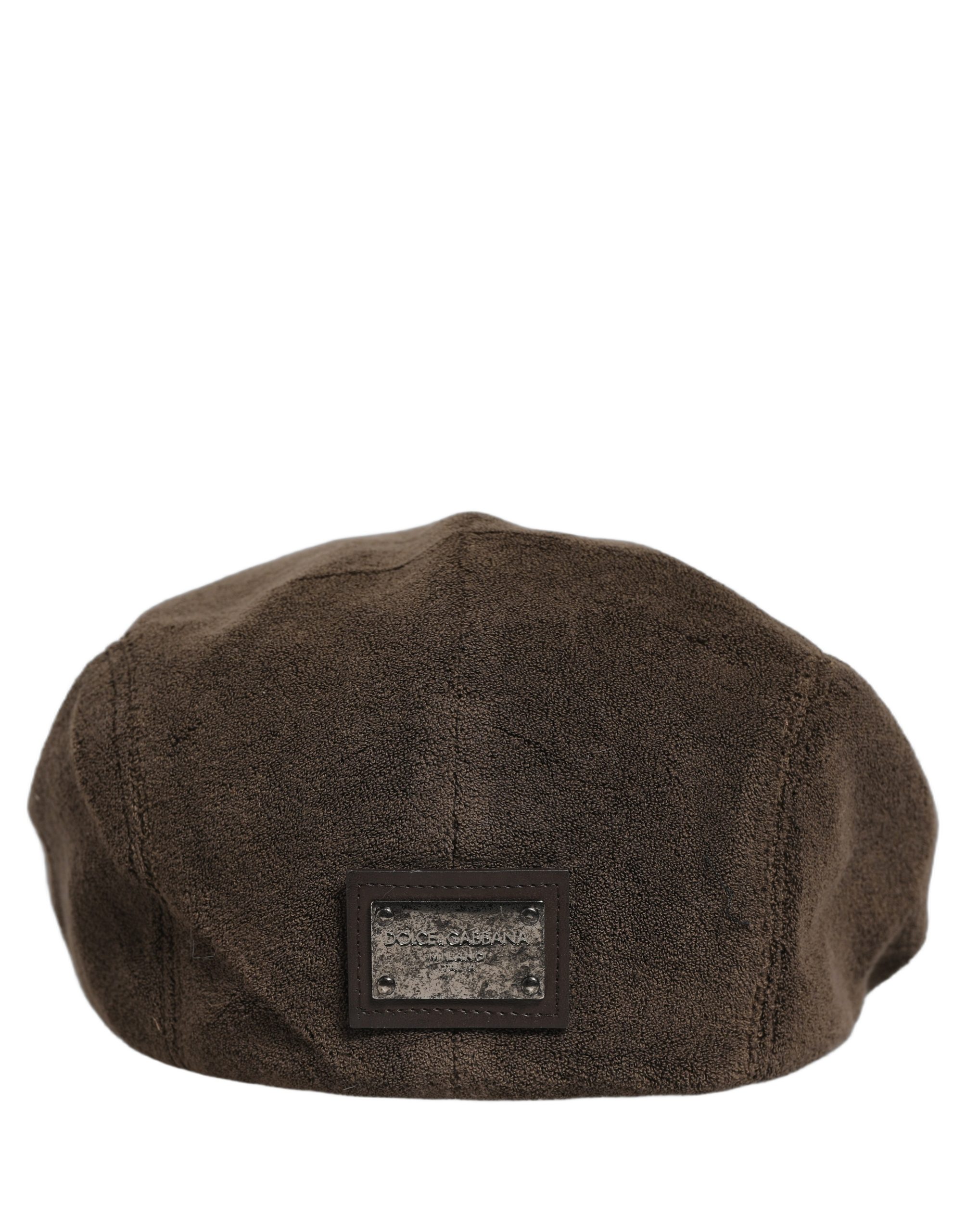 Dolce & Gabbana Men Brown Cotton Newsboy Cloth Capello Hat - Image 4