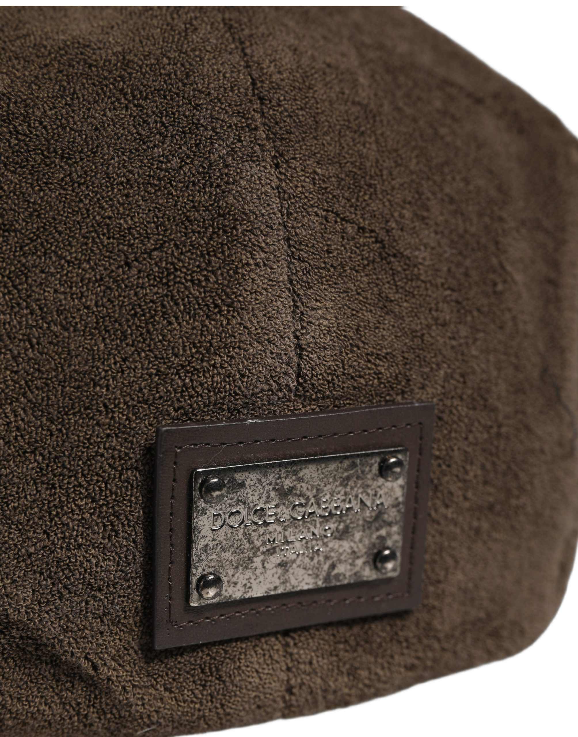 Dolce & Gabbana Men Brown Cotton Newsboy Cloth Capello Hat - Image 5