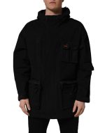 Dolce & Gabbana Black Nylon Men Hooded Windbreaker Jacket