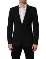Dolce & Gabbana Black Wool Single Breasted Blazer Jacket