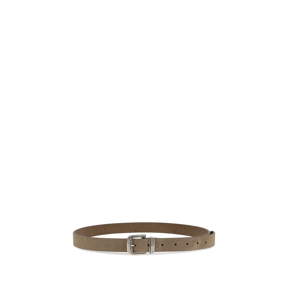 Brunello Cucinelli Beige Calf Leather Bos Taurus Thin Belt - Image 2
