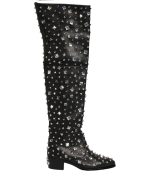 Dolce & Gabbana Black Crystal Embellished High Boots Shoes