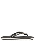 Dolce & Gabbana Black Embellished Rubber Flip Flops Men Shoes