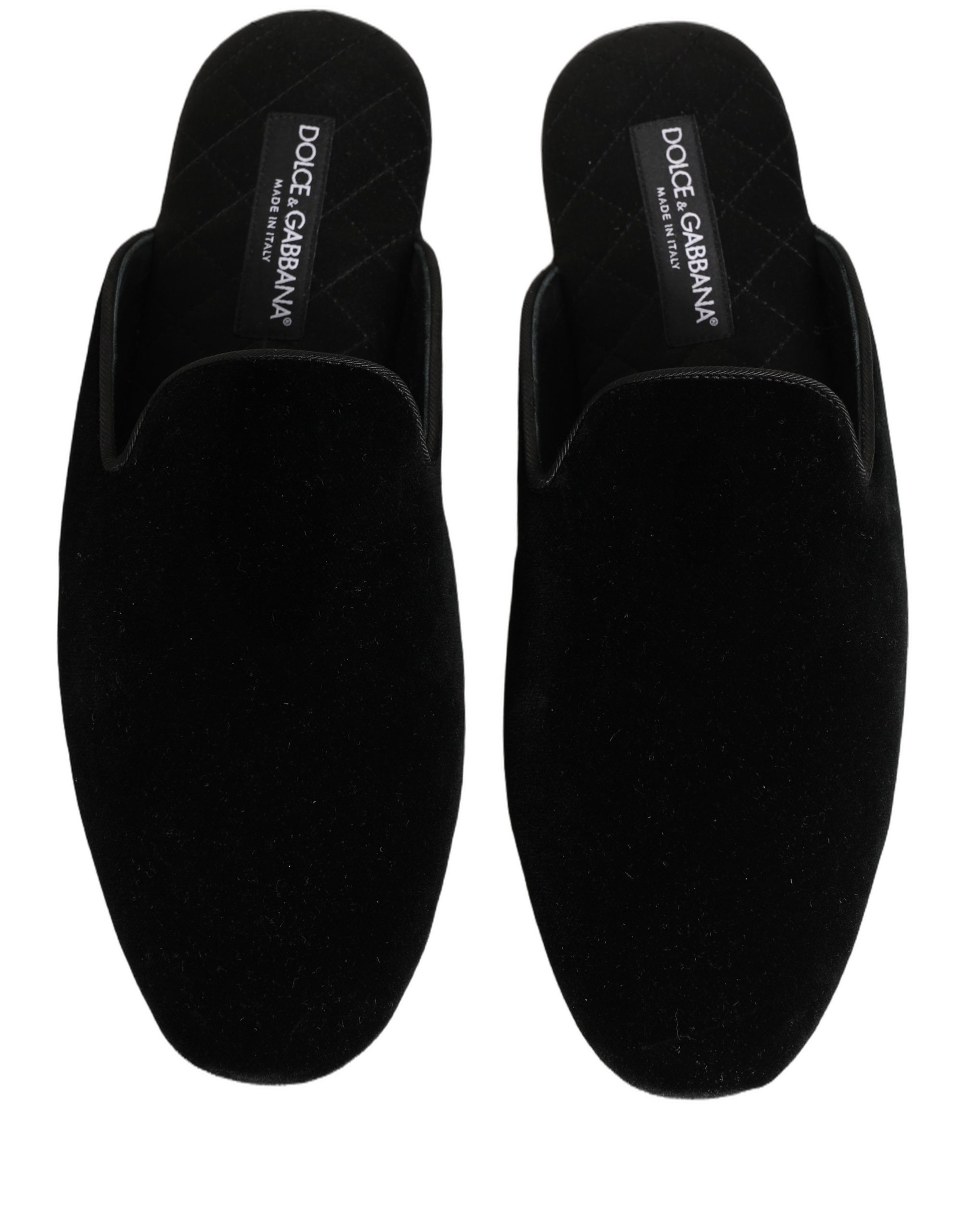 Dolce & Gabbana Black Suede Slides Flat Slipper Men Shoes - Image 4
