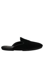 Dolce & Gabbana Black Suede Slides Flat Slipper Men Shoes