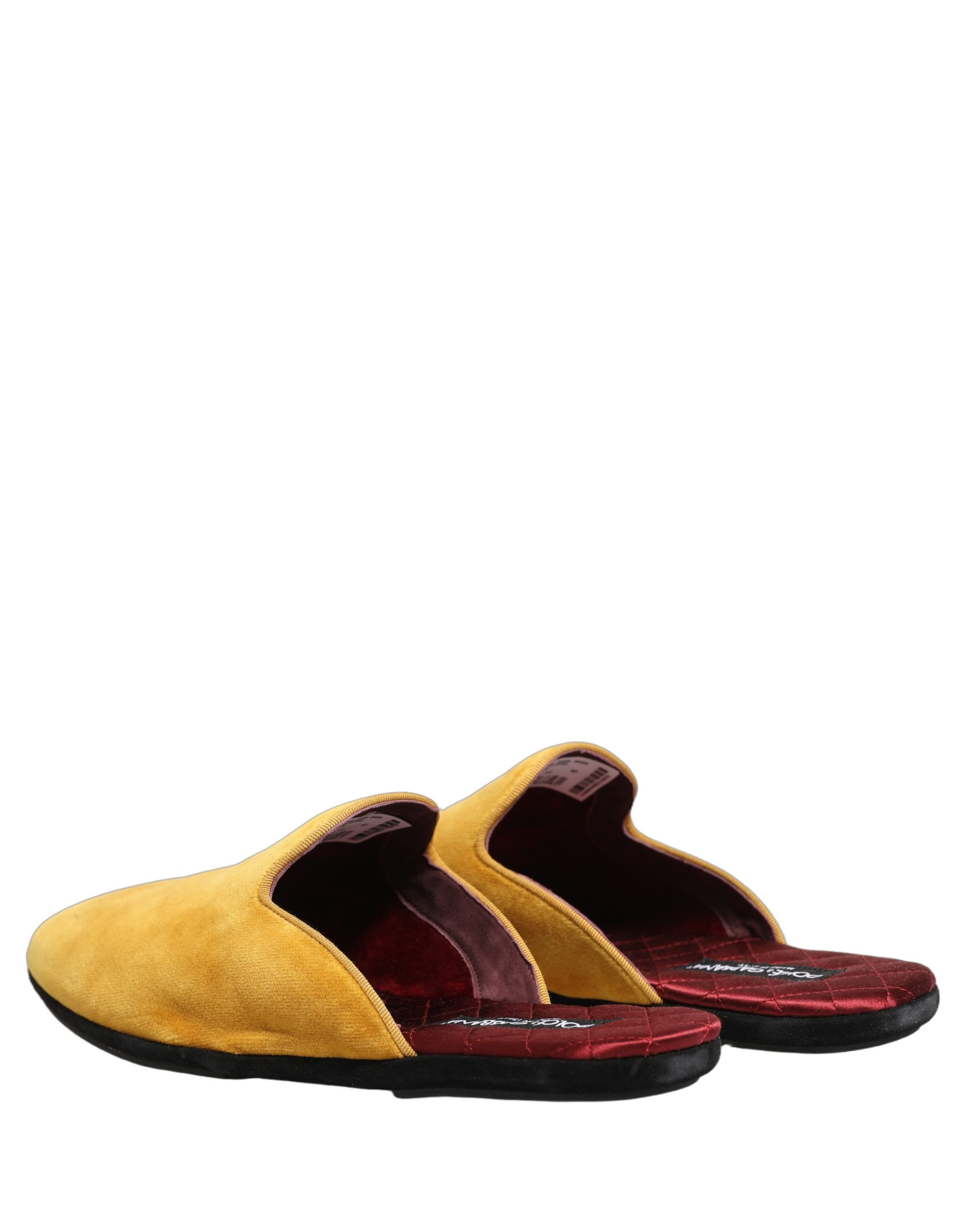 Dolce & Gabbana Yellow Suede Slides Flat Slipper Men Shoes - Image 6