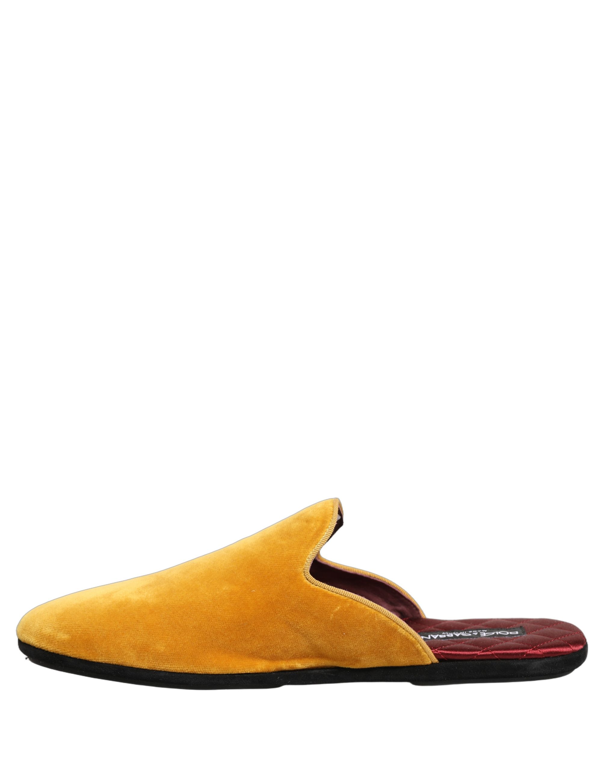 Dolce & Gabbana Yellow Suede Slides Flat Slipper Men Shoes - Image 7