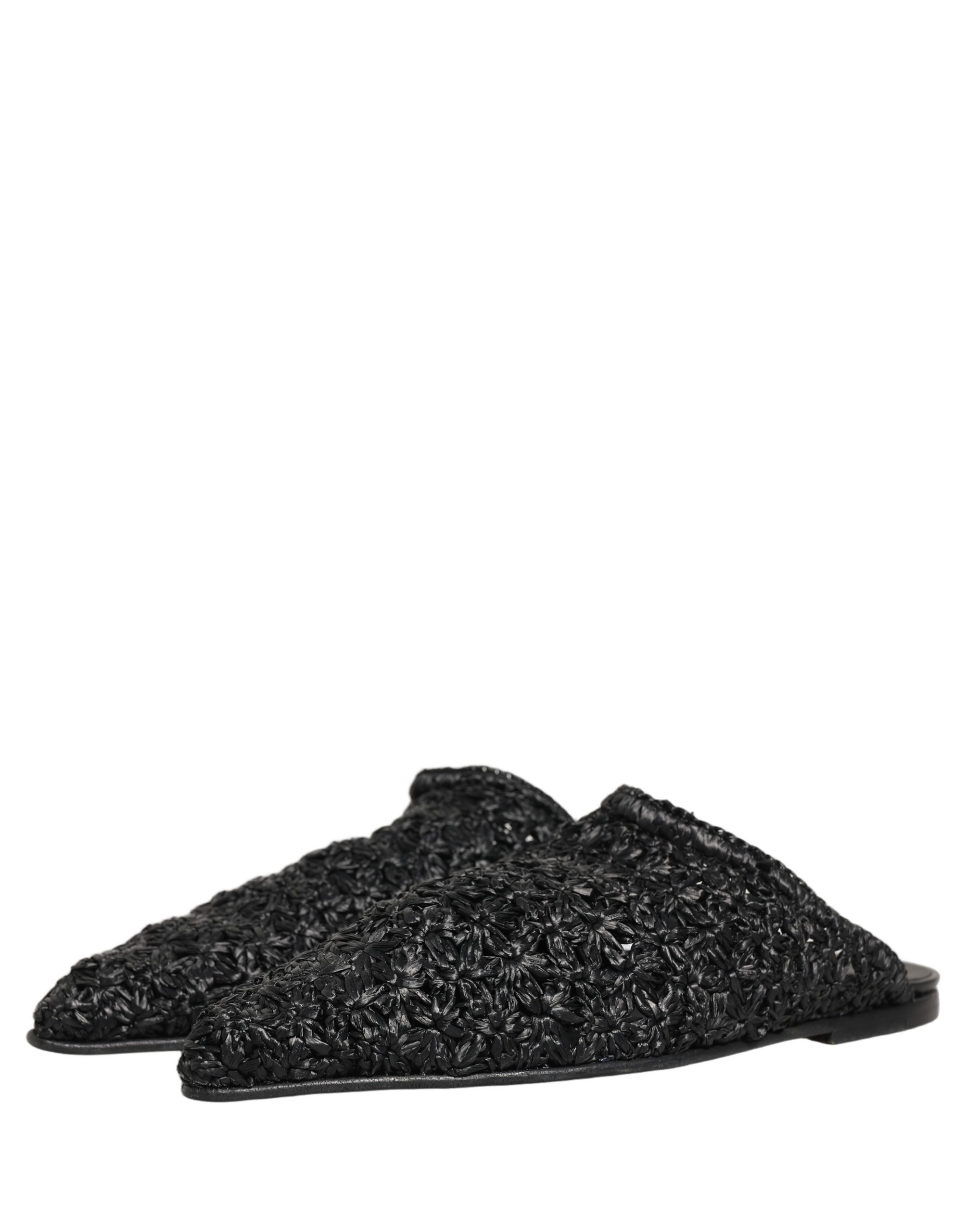 Dolce & Gabbana Black Mules Slides Slippers Men Flats Shoes - Image 3