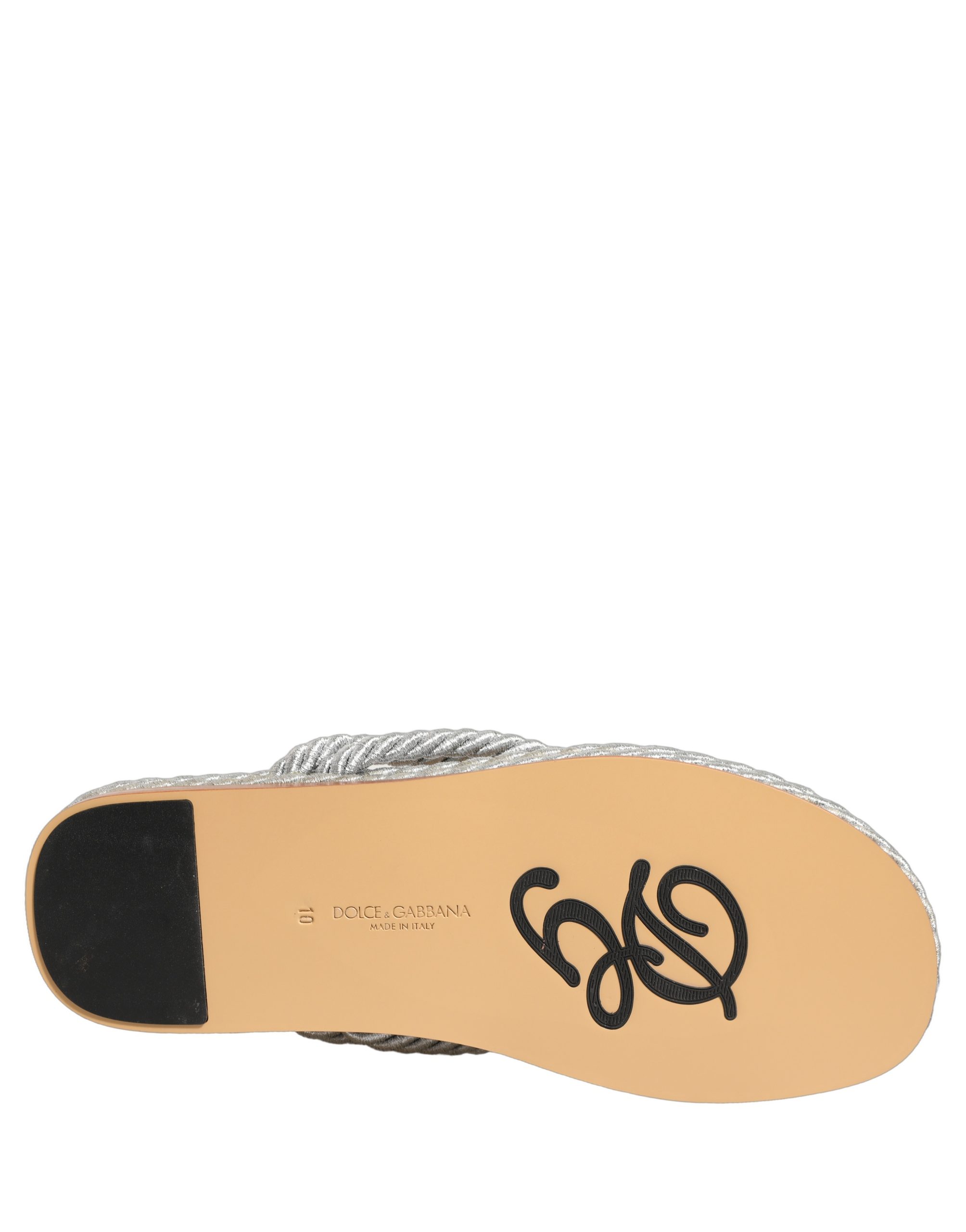 Dolce & Gabbana Silver Rope Slides Sandals Flip Flops Shoes - Image 8