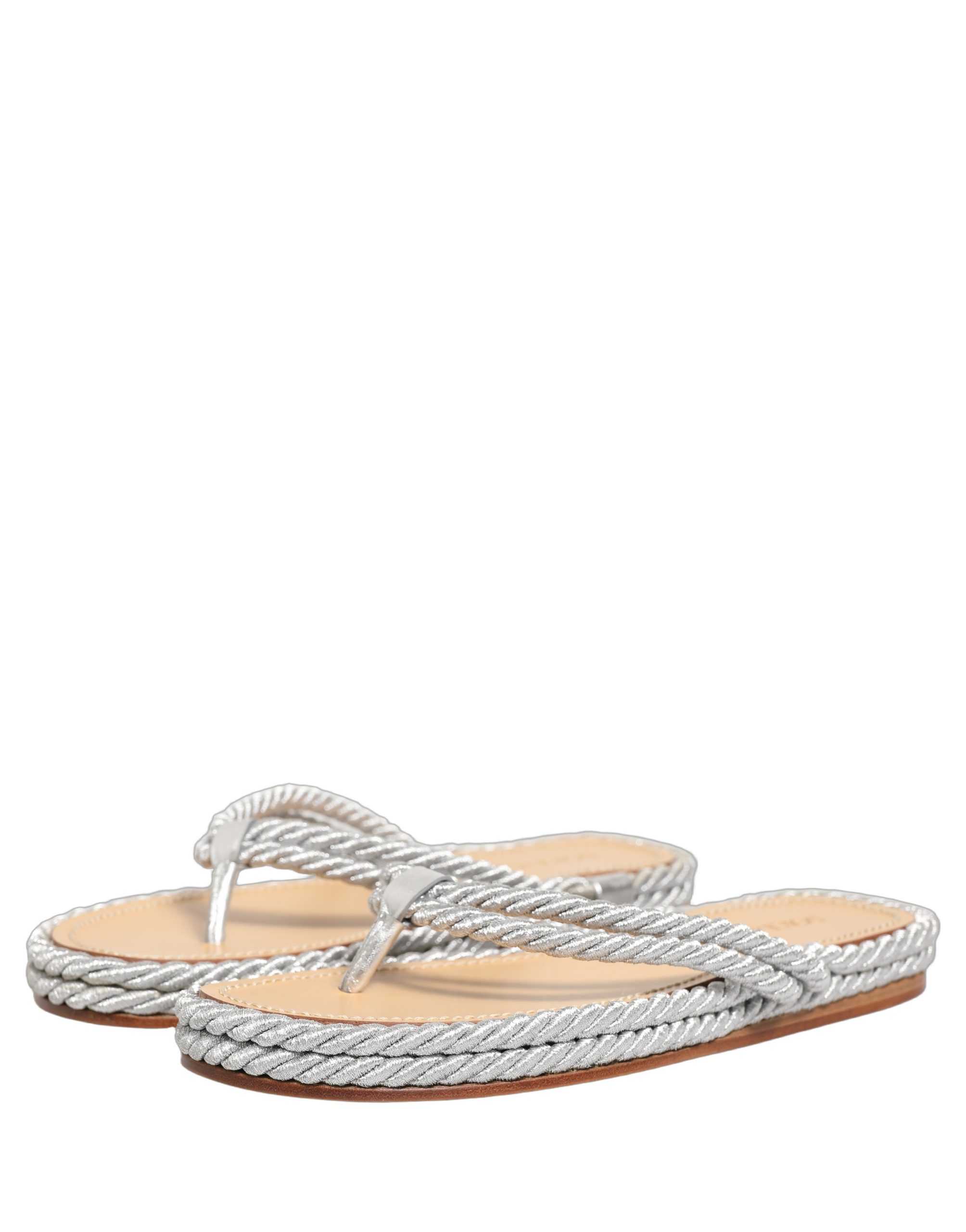 Dolce & Gabbana Silver Rope Slides Sandals Flip Flops Shoes - Image 4