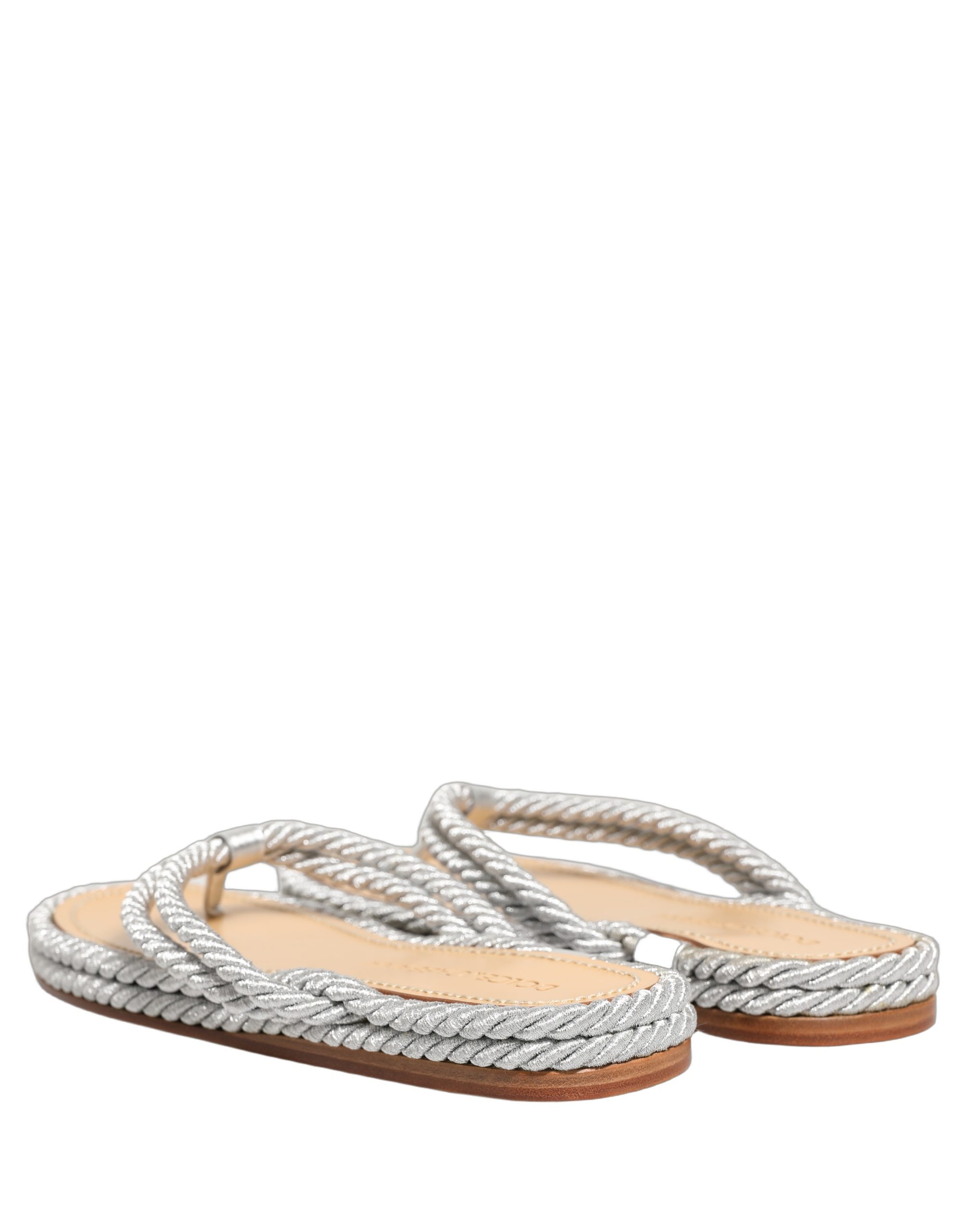 Dolce & Gabbana Silver Rope Slides Sandals Flip Flops Shoes - Image 5