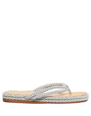 Dolce & Gabbana Silver Rope Slides Sandals Flip Flops Shoes