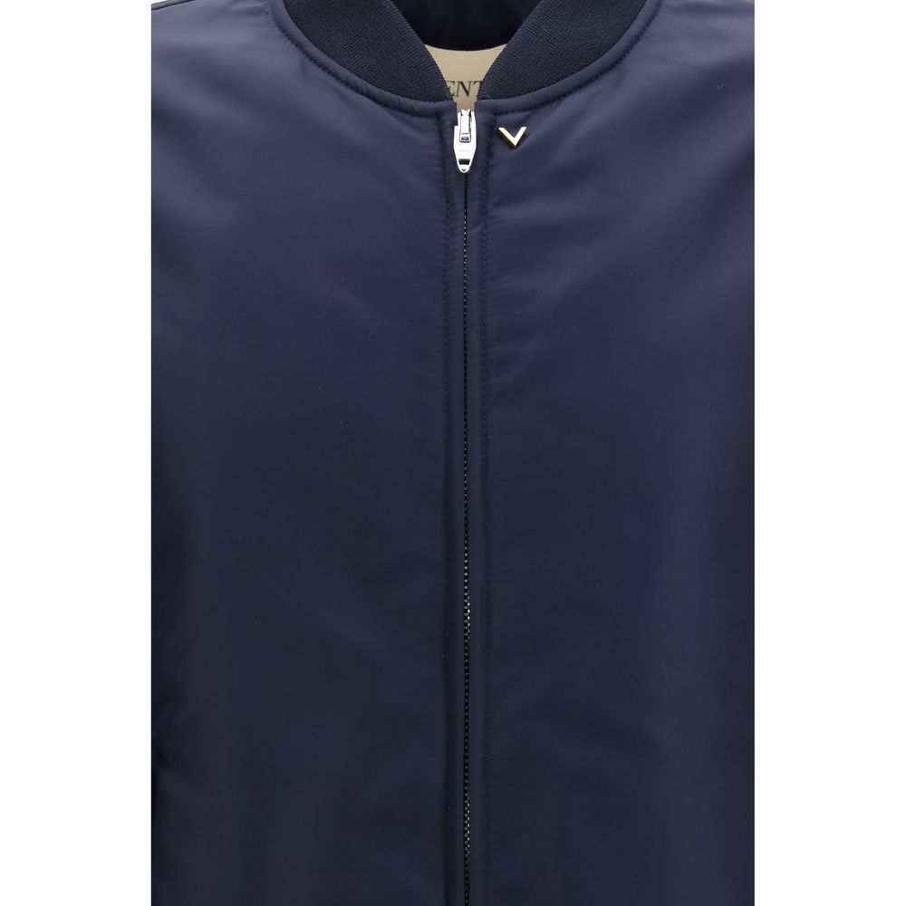 Valentino Blue Polyamide Bomber - Image 3