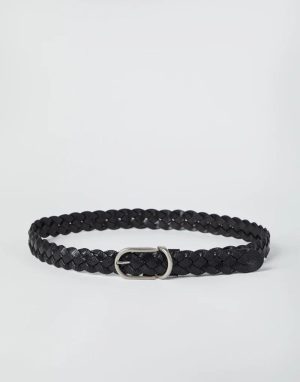 Brunello Cucinelli Black Leather Belt