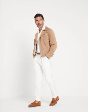 Brunello Cucinelli Bicolor Leather Leather Jacket