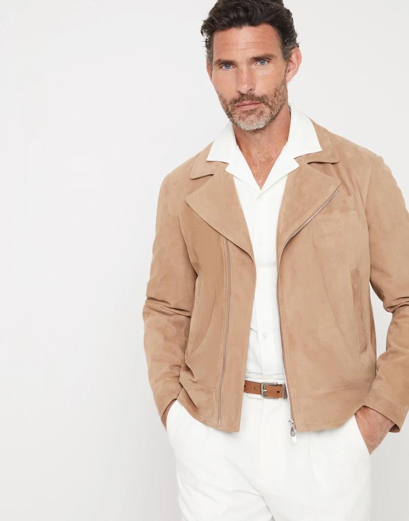 Brunello Cucinelli Bicolor Leather Leather Jacket - Image 4
