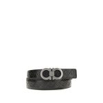Ferragamo Black Calf Leather Bos Taurus Regular Belt