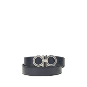 Ferragamo Blue Calf Leather Bos Taurus Belt