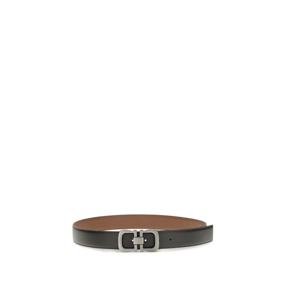 Ferragamo Black Calf Leather Bos Taurus Regular Belt - Image 2
