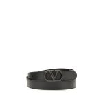 Valentino Garavani Black Calf Leather Bos Taurus Regular Belt