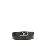 Valentino Garavani Black Calf Leather Bos Taurus Regular Belt
