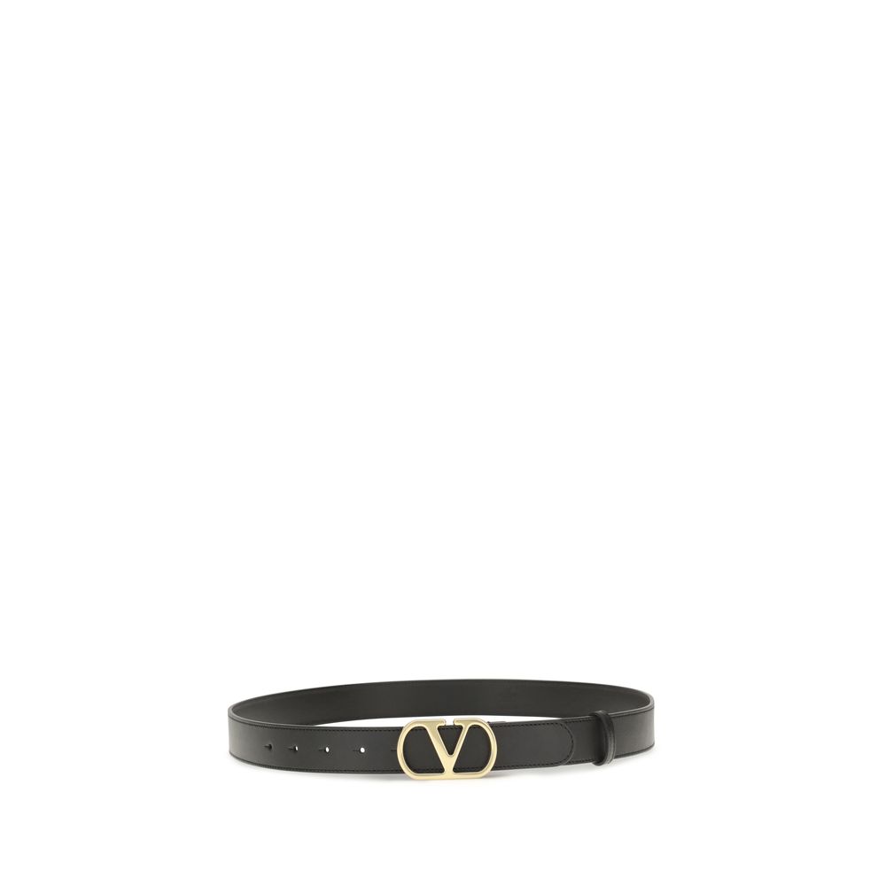 Valentino Garavani Black Calf Leather Bos Taurus Regular Belt - Image 2