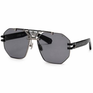 Philipp Plein Black Metal Sunglasses