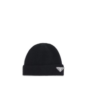 Prada Black Wool Oves Aries Beanie