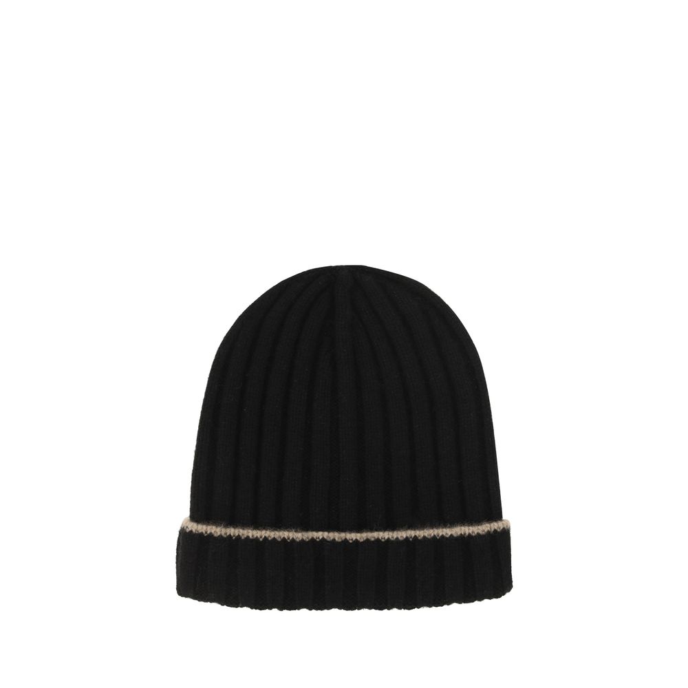 Brunello Cucinelli Black Cashmere Beanie - Image 2