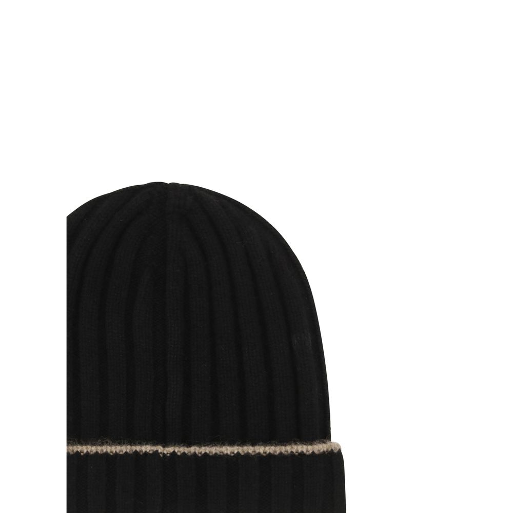 Brunello Cucinelli Black Cashmere Beanie - Image 3