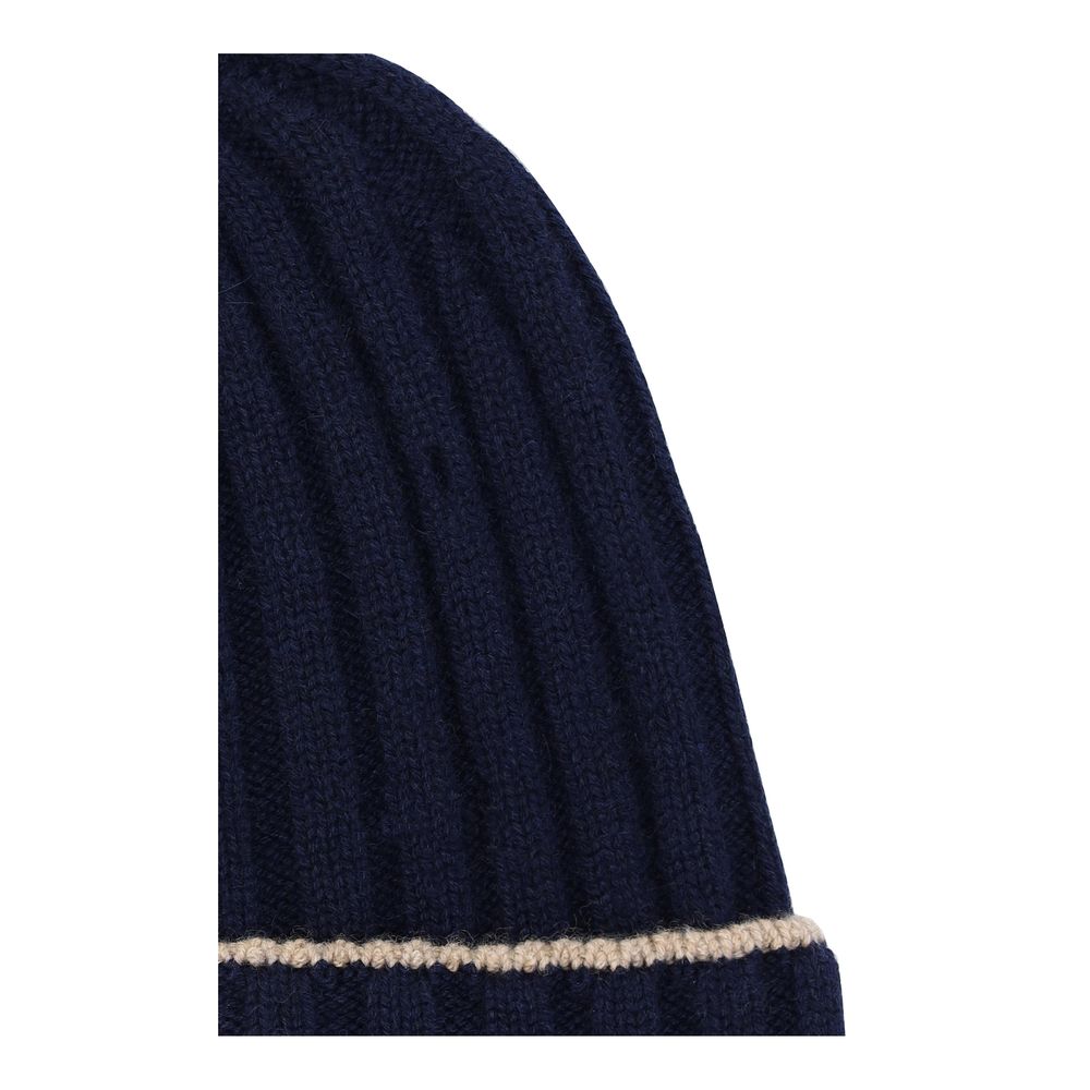 Brunello Cucinelli Blue Cashmere Beanie - Image 3