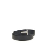Tom Ford Black Calf Leather Bos Taurus Belt