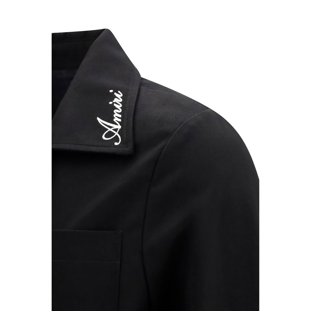 Amiri Black Cotton Full-Length Jacket - Image 3