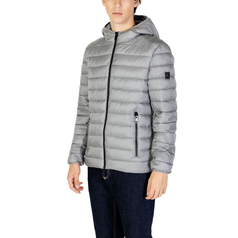 Gianni Lupo Gray Polyamide Coat - Image 3