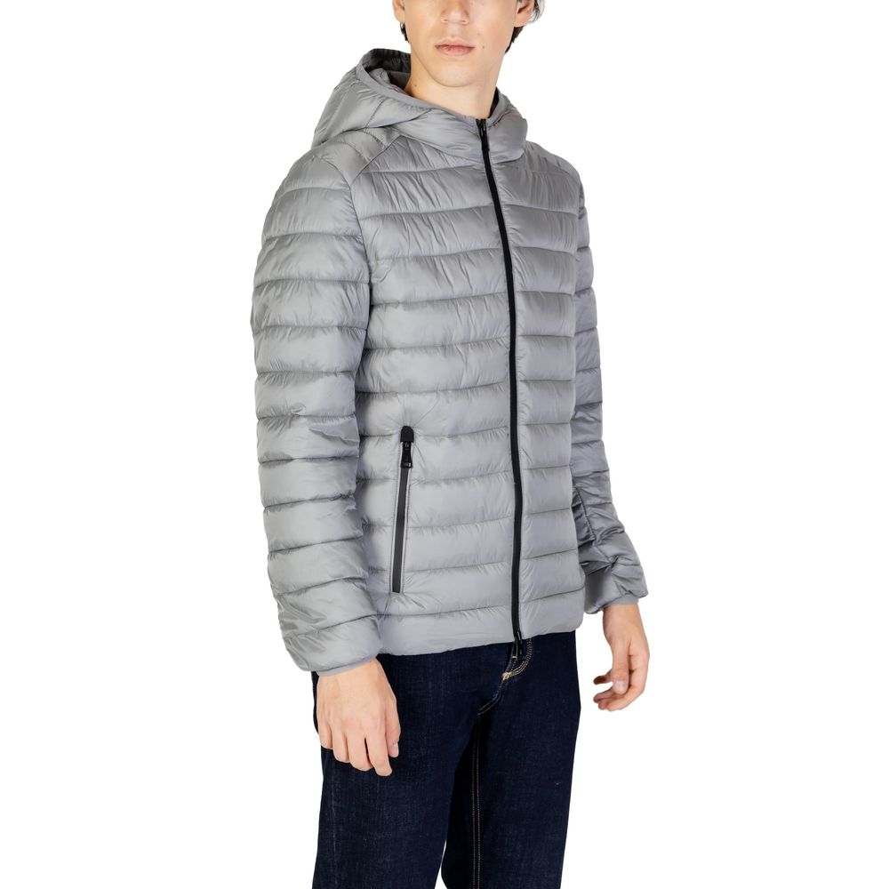 Gianni Lupo Gray Polyamide Coat - Image 4