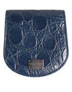 Dolce & Gabbana Blue Exotic Skin Coin Condom Case Holder Pocket Wallet