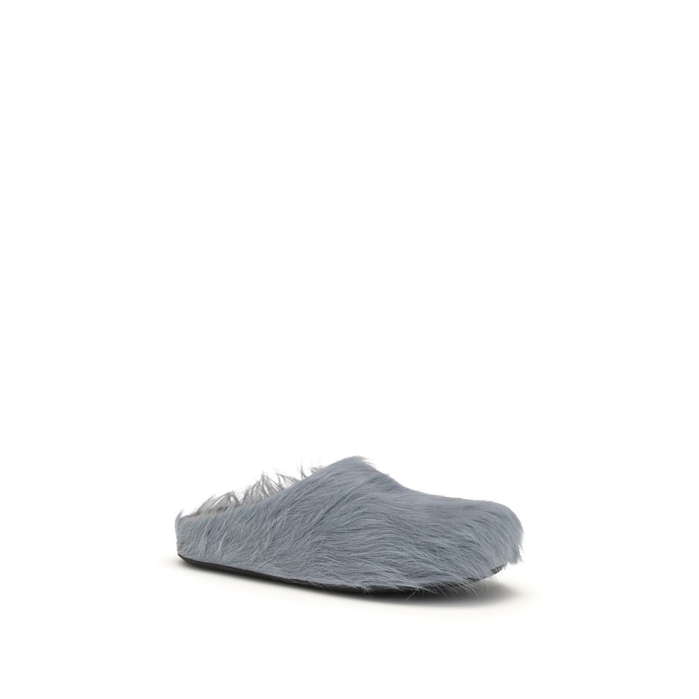 Marni Blue Calf Leather Bos Taurus Mules - Image 2