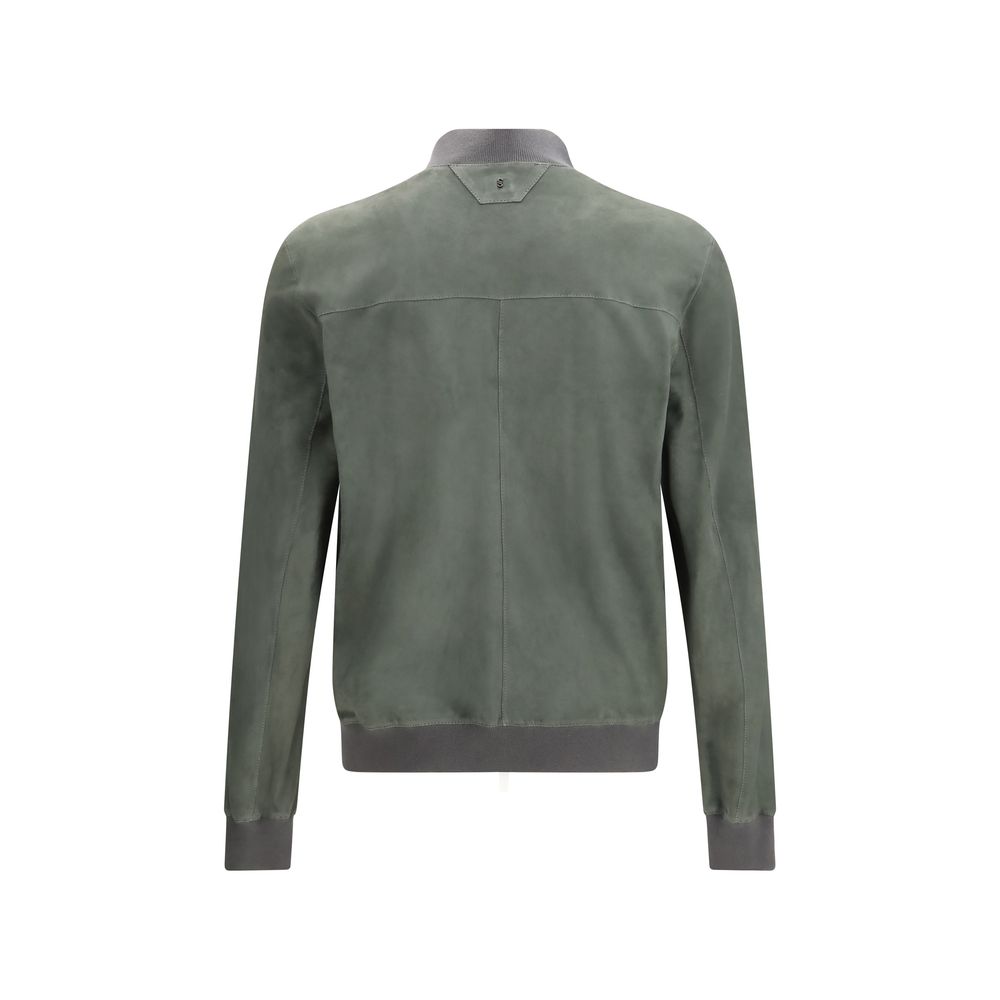 Salvatore Santoro Bicolor Calf Leather Bos Taurus Bomber - Image 2