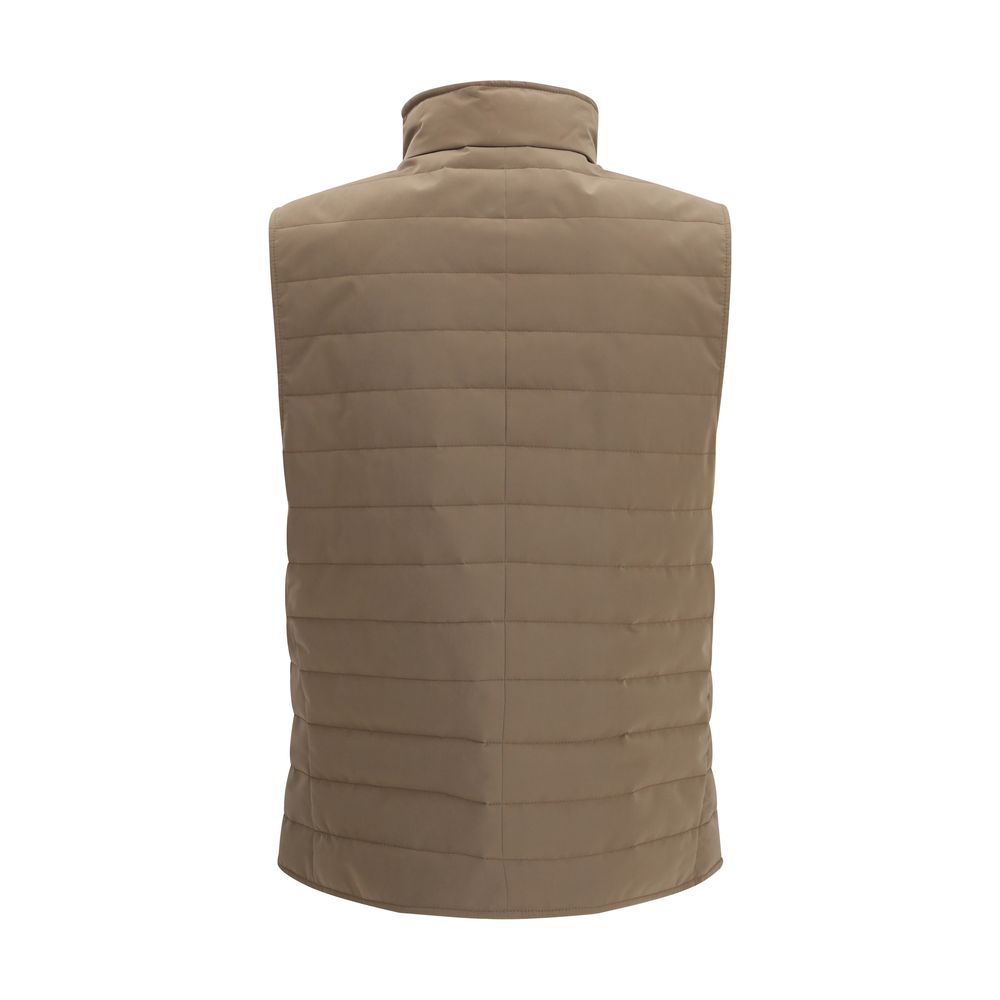 Brunello Cucinelli Beige Polyester Sleeveless Jacket - Image 2