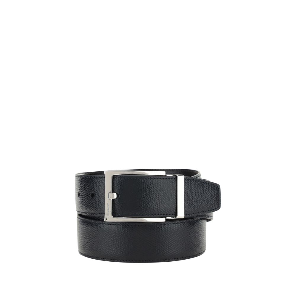 Ferragamo Black Calf Leather Bos Taurus Belt - Image 2