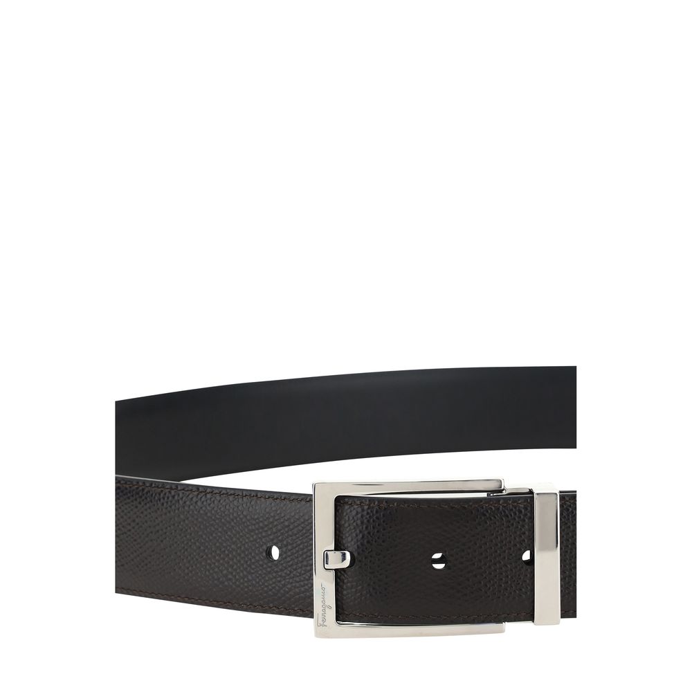 Ferragamo Black Calf Leather Bos Taurus Belt - Image 5