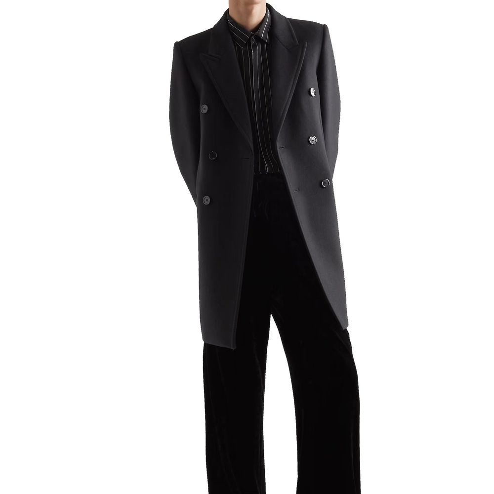 Saint Laurent Black Wool Coat - Image 2