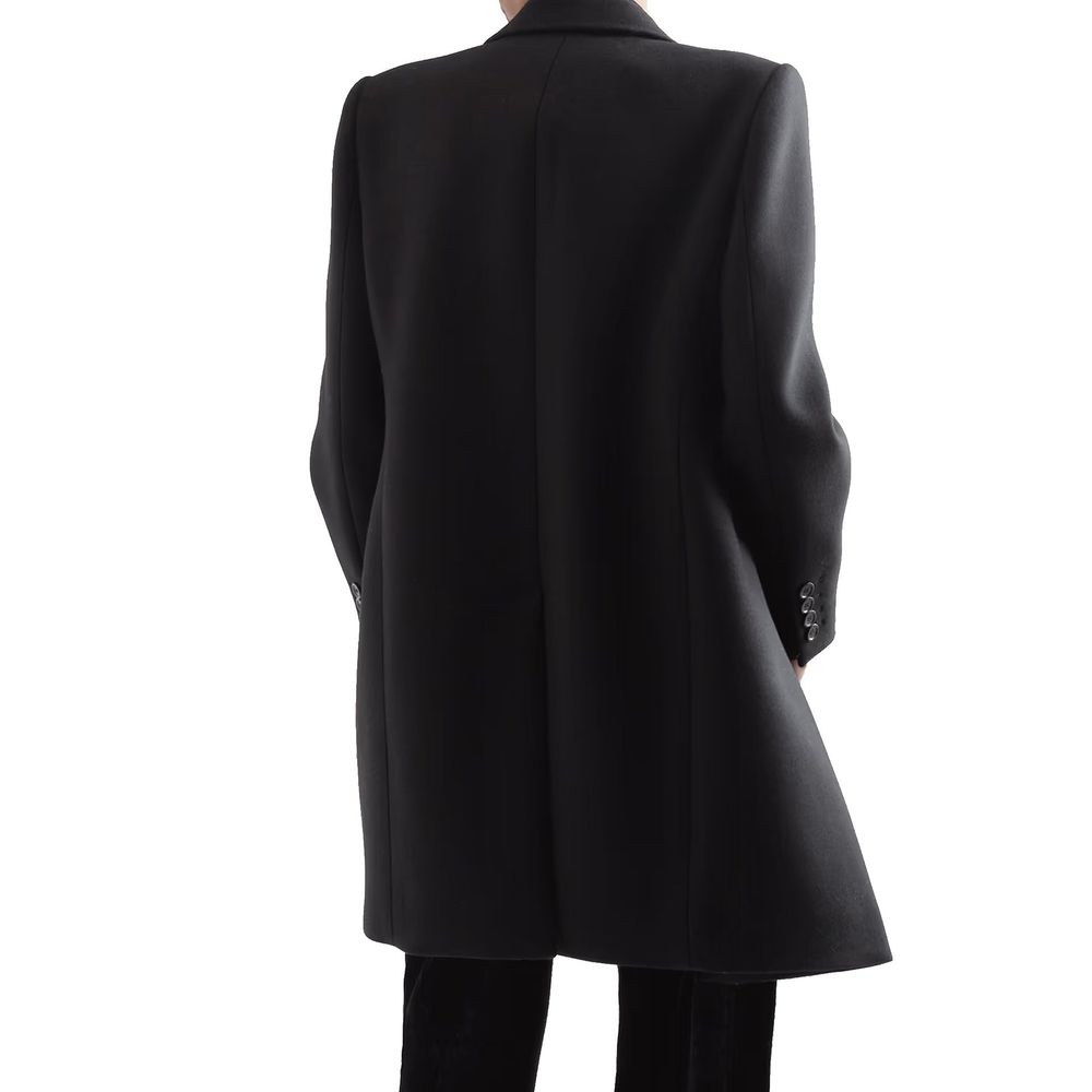 Saint Laurent Black Wool Coat - Image 3