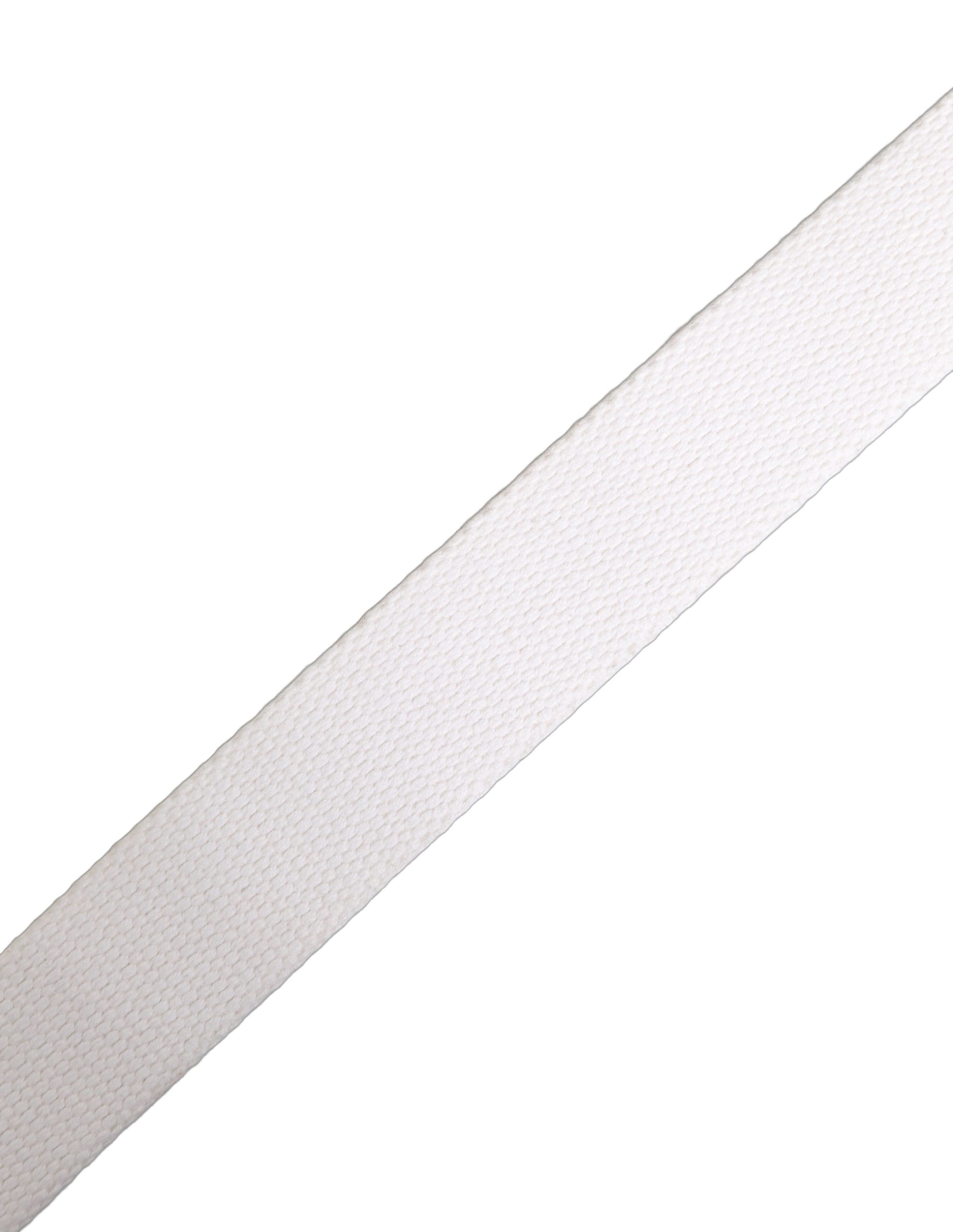 Dolce & Gabbana White Graffiti Print Gold Metal Buckle Belt - Image 7