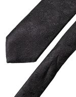 Dolce & Gabbana Black Floral Brocade Silk Adjustable Men Tied Necktie Tie