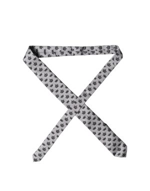 Dolce & Gabbana Gray Crown Fantasy Silk Adjustable Men Tied Necktie Tie