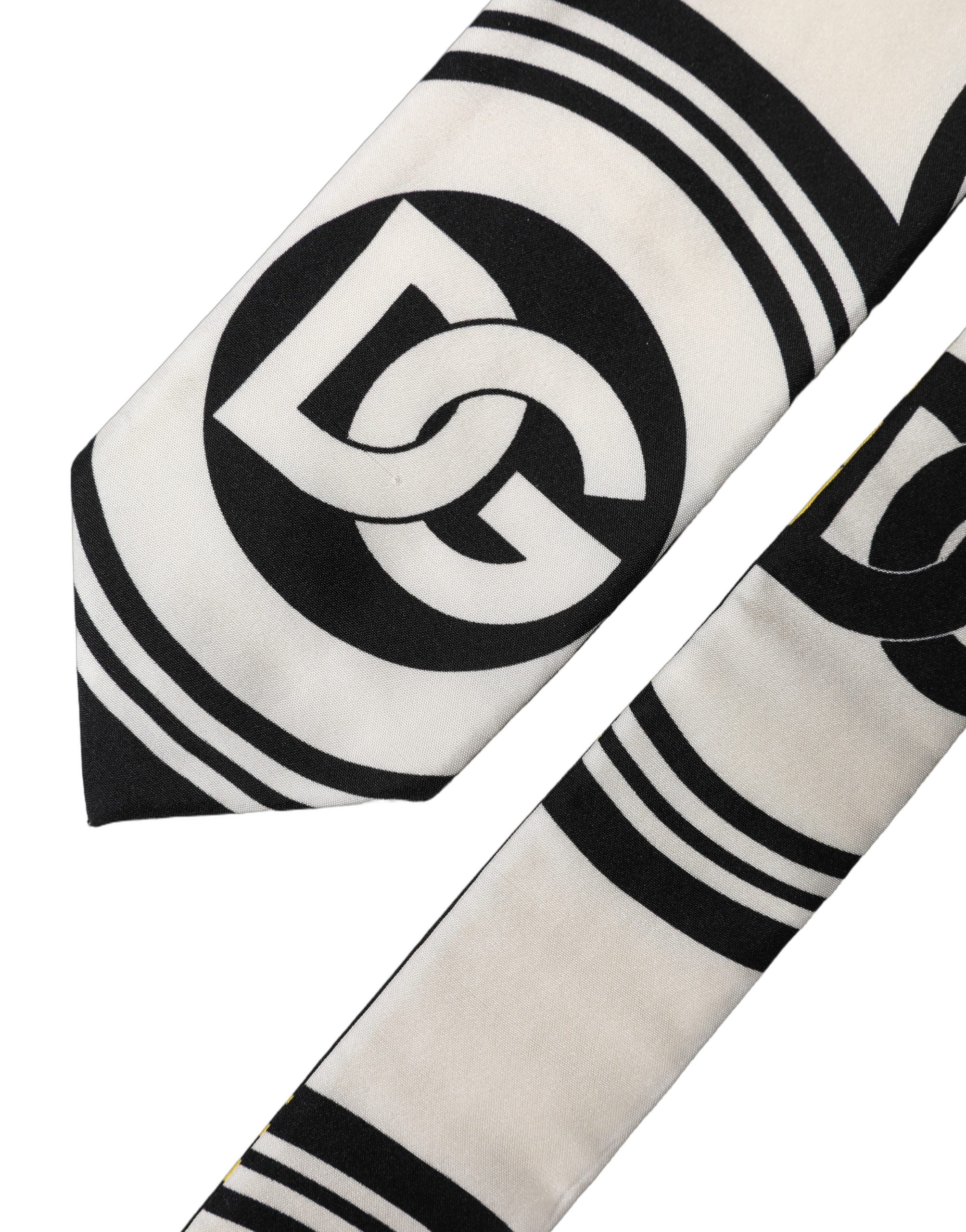 Dolce & Gabbana Multicolor Monogram Print Silk Adjustable Men Necktie Tie - Image 2