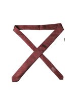 Dolce & Gabbana Burgundy Geometric Silk Adjustable Men Tied Necktie Tie