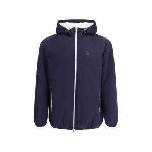 Brunello Cucinelli Blue Nylon Shell Jacket